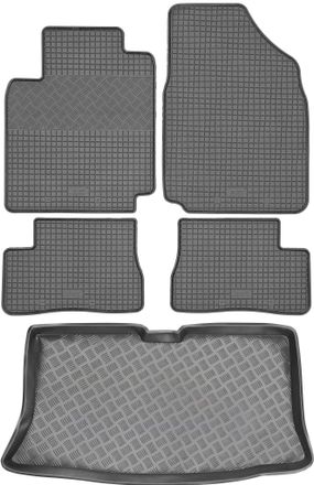 OEM Juego De Alfombrillas De Goma Para Coche Y Maletero Para Nissan Micra K12 Hatchback (2003-2009)