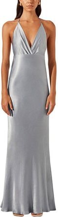 Shona Joy La Lune Plunged Open Back Halter Maxi Dress