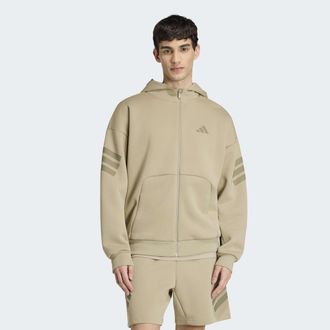 adidas Kapuzensweatjacke ADIDAS SPORTSWEAR FUTURE ICONS 3-STREIFEN, Herren, Gr. XXL, wonder cargo, Obermaterial: 67% Polyester, 33% Baumwolle, angesetztes B&uuml;