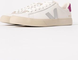 Veja Womens VEJA Campo Leather Womens Trainers - White/Silver/Ultraviolet - Size: 6