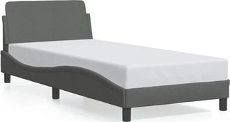 vidaXL Estructura De Cama Dover Gris Oscuro 90x190 Cm Tela Vidaxl