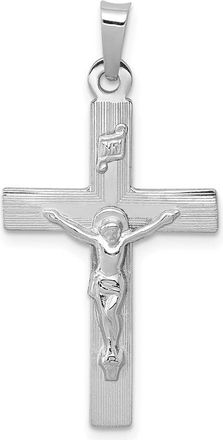 Diamond2Deal 14k White Gold INRI Crucifix Charm