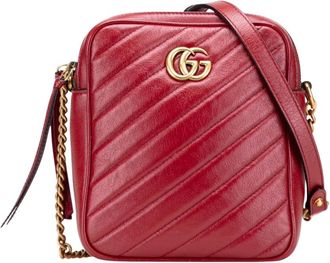 Gucci Pre-owned Cross Body Bags, female, Red, Size: ONE SIZE Pre-owned Leather Shoulder Bag