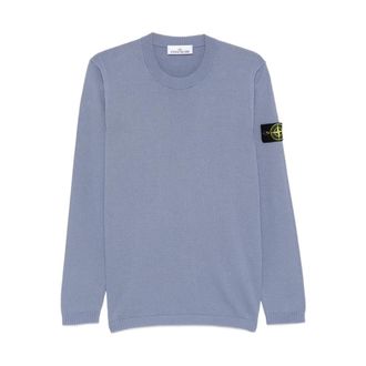 Stone Island Round-neck Knitwear, male, Blue, Size: XL Round-neck Knitwear