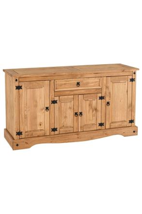 Seconique Corona 4 Door 1 Drawer Sideboard in Natural
