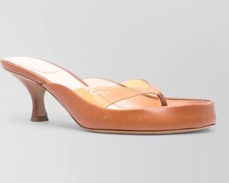 Chlo&eacute; strappy thong mules open toe kitten heel