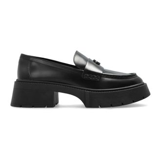 Coach Schoenen, Dames, Zwart, 38 1/2 EU, Leer, Leah Platform Loafer