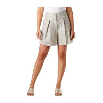 Greek Archaic Kori Dames, Korte broeken, Grijs, Maat: M Linnen