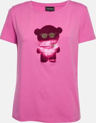Emporio Armani Jersey Teddy Sequin Jersey T-Shirt