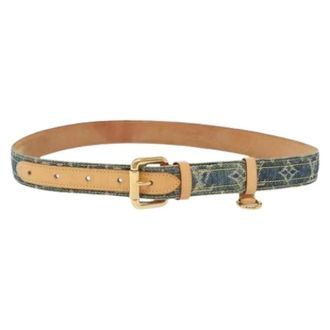Louis Vuitton Pre-owned Belts, female, Blue, Size: ONE SIZE Pre-owned Vintage Monogram Denim Belt