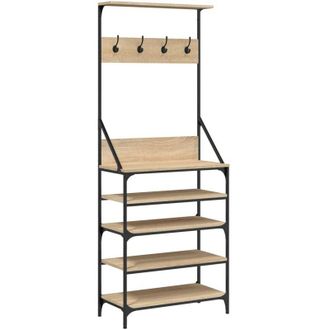 vidaXL Clothes Rack with Shoe Storage Sonoma Oak 70x34x184 cm Vidaxl