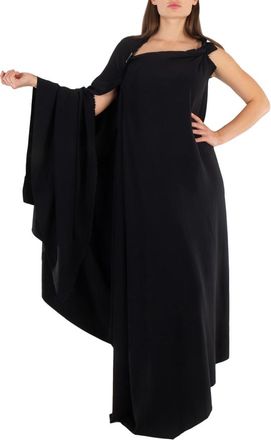 Balenciaga Ladies Black Draped Asymmetric Dress, Brand Size 36 (US Size 2)