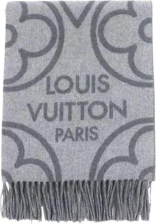 Louis Vuitton Pre-owned Scarves, male, Gray, Size: ONE SIZE Pre-owned Vintage Shawl