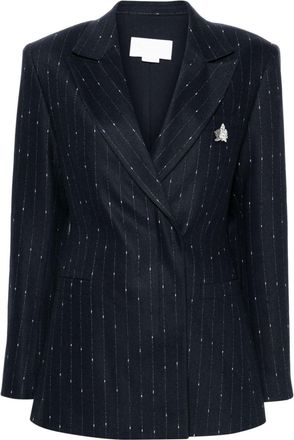 Genny pinstripe-pattern blazer - women - Viscose/Polyester/Spandex/Elastane/Other fibres/Virgin Wool/Polyester - 44 - Blue