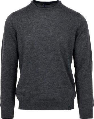 Fay Shaved Wool Knit Jumper - Heren - Ronde hals truien - Grijs - 3XL - Wol - Truien & Vesten