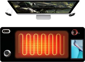 OEM Almohadilla T&eacute;rmica Para Escritorio: Resistente Al Agua, 5 Niveles De Calor, Apagado Autom&aacute;tico A Las 4 Horas, Color Negro, 80 X 33 Cm