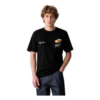 Filling Pieces Tops, Heren, Zwart, L, Katoen, T-shirt Film Set