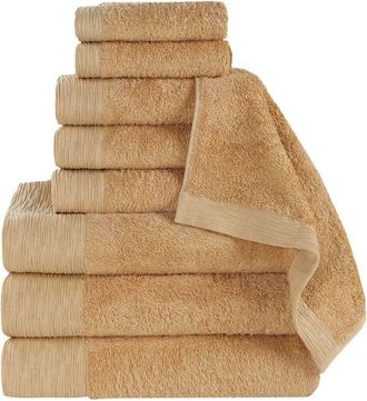 Superior Rayon Eco-Friendly Fluffy Soft Modern Solid 9Pc Towel Set