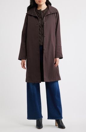 Bernardo Raincoat with Quilted Vest in Chocolate at Nordstrom, Size Xx-Large