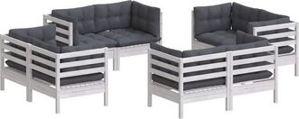 vidaXL Muebles De Jard&iacute;n 8 Pzas Con Cojines Antracita Madera De Pino Vidaxl