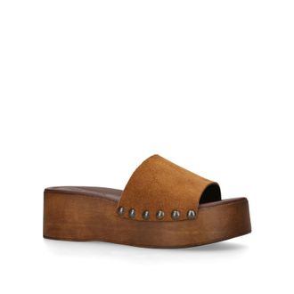 Steve Madden Womens Suede Conga Tan Sandals - Size UK 3