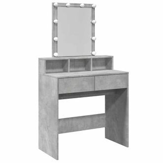 Berkfield Home Dressing Table with LED Concrete Grey 80x41x144.5 cm