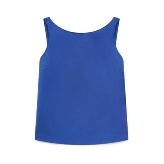 Maliparmi Sleeveless Tops, female, Blue, Size: XL Shiny Cady Top