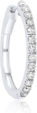 Diana M. Jewels 14kt white gold diamond half-way round hoop earrings with 1.00 cts tw