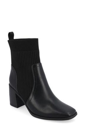Journee Collection Harlowe Knit Bootie in Black at Nordstrom Rack, Size 8.5