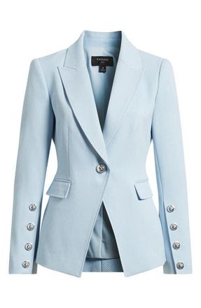 Tahari by ASL One-Button Blazer in Ice Blue at Nordstrom, Size 16