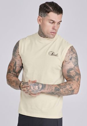 Siksilk para Hombres Ecru Sin Mangas Camiseta XXL