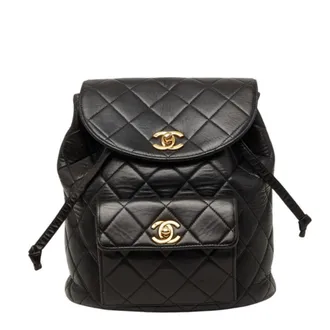 Chanel Black Leather Backpack (Pre-Owned)
