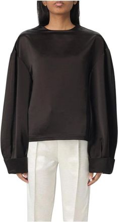 J.W.Anderson Dames, Tops, Zwart, Maat: XS Satijn