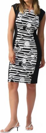 Joseph Ribkoff Geometric Print Sheath Dress In White/black