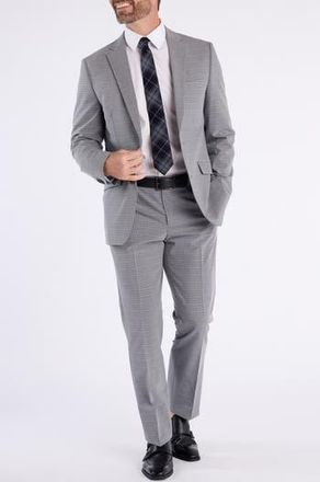 The Savile Row Company Light Grey Box Plaid Notch Lapel Suit at Nordstrom Rack, Size 46Regular