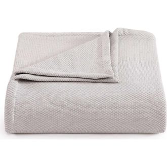 Tommy Hilfiger Cotton Piqu&eacute; Throw Blanket in Grey at Nordstrom Rack, Size Full/queen