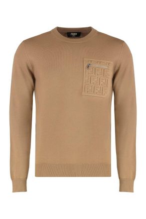 Fendi Pullover Round Neck In Virgin Wool