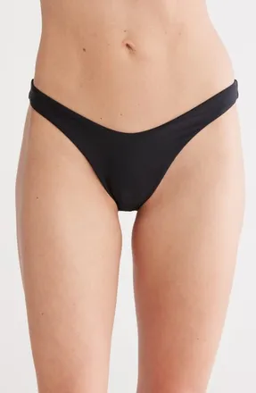 VYB Vitals High Leg Cheeky Bikini Bottoms in Black at Nordstrom, Size Large