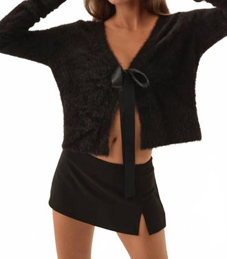 For Love & Lemons Tayla Knit Cardigan In Black