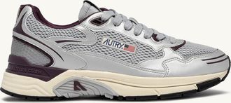 Autry SNEAKERS HYPERWAY IN PELLE SINTETICA E MESH ARGENTO HARBOR MIST E FIG