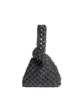 Hibourama Bags Niky Rainbow Hematite Handwoven Knot Closure Triangular Bag