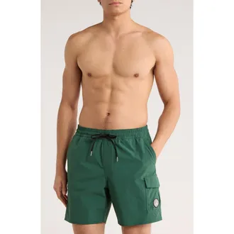 Volcom Truly Liberators Swim Trunks in Vineyard Green at Nordstrom Rack, Size Xx-Large