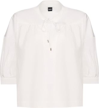 BOSS White Bollana V Neck 3/4 Shirt