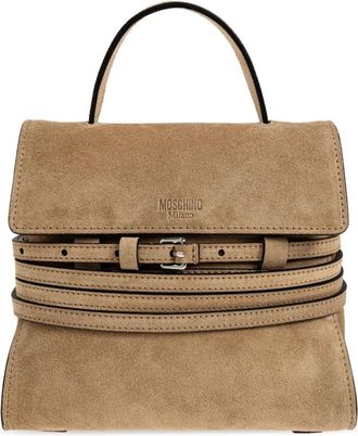 Moschino Tie Me Suede Bag - Dames - Handtassen - Beige - ONE Size - Katoen - Tassen