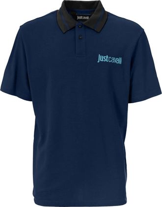 Just Cavalli Polo con logo - Blu