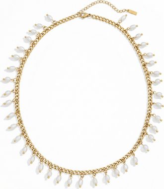 Pompeii3 Vicentina 18k Yellow Gold Plated 16 Fresh Water Pearl Necklace