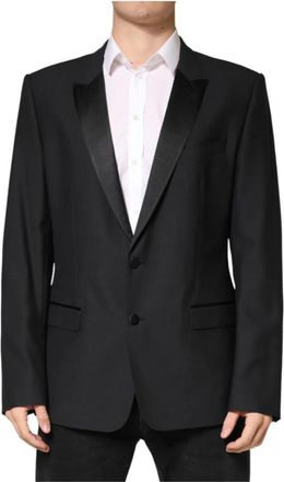 Dolce & Gabbana Martini Jacket - Heren - Business blazers - Zwart - 2XL - Wol - Kostuums