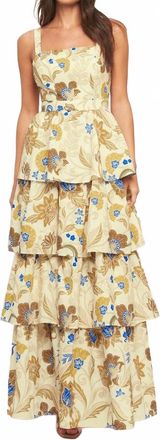 Flying Tomato Limonata Maxi Dress In Yellow Multi