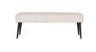 Giner&Colomer Banco de tela beige con patas de hierro negro
