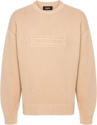 Dsquared2 Canadian Jersey Katoenen Trui - Heren - Ronde hals truien - Bruin - M - Katoen - Truien & Vesten